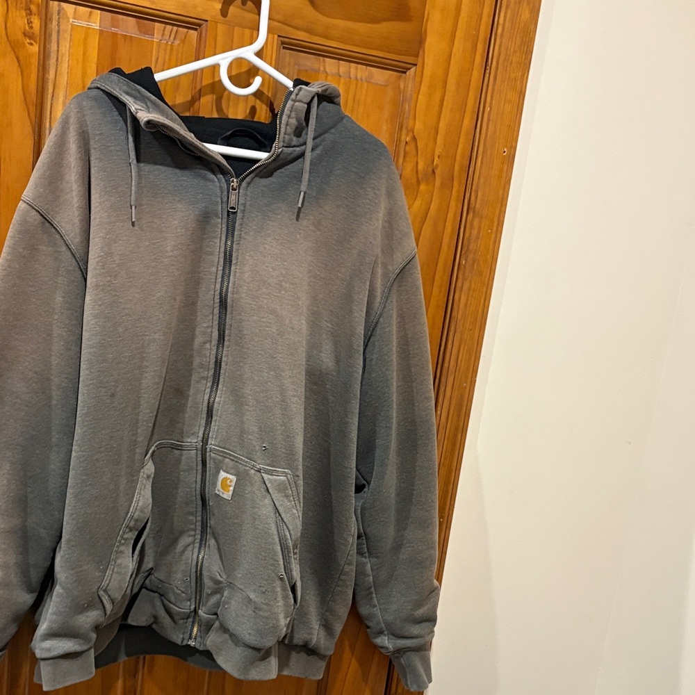 Carhartt Charcoal Full-Zip Hoodie 2XL Tall